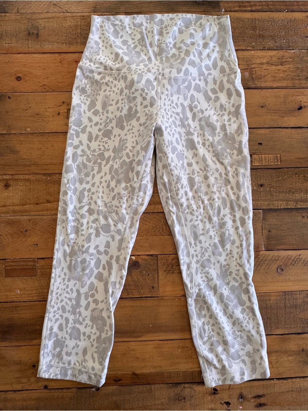 lululemon athletica White & Light Gray Leopard Print High-Rise Leggings